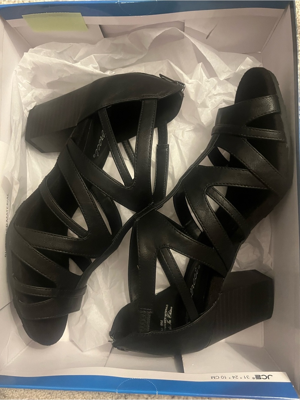 Easy Street Women's Black Heeled Sandals